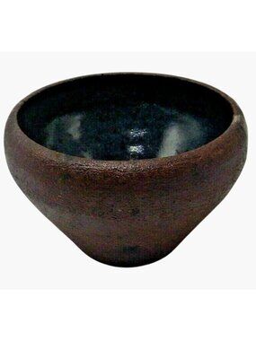 Earthenware Bowl Rustic Pottery Brown Earth Tones Cabin Lodge Studio Art